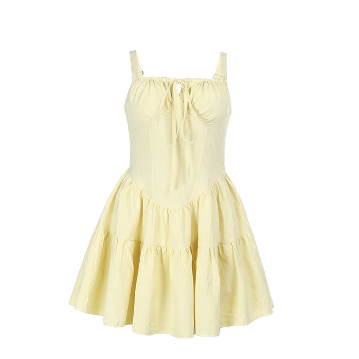 Damen verspieltes Mini-Kleid mit lässigem Schnitt und Rüschendetails Echo Archiv