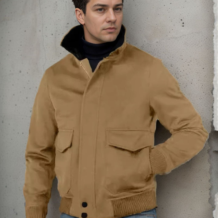 Herren modische Bomberjacke mit warmem Kragen Echoarchiv