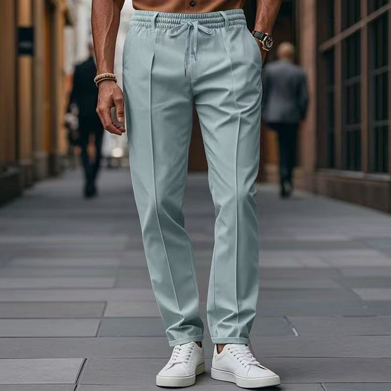 Herren elegante Freizeit-Hose mit elastischem Bund und seitlichen Eingrifftaschen Echoarchiv
