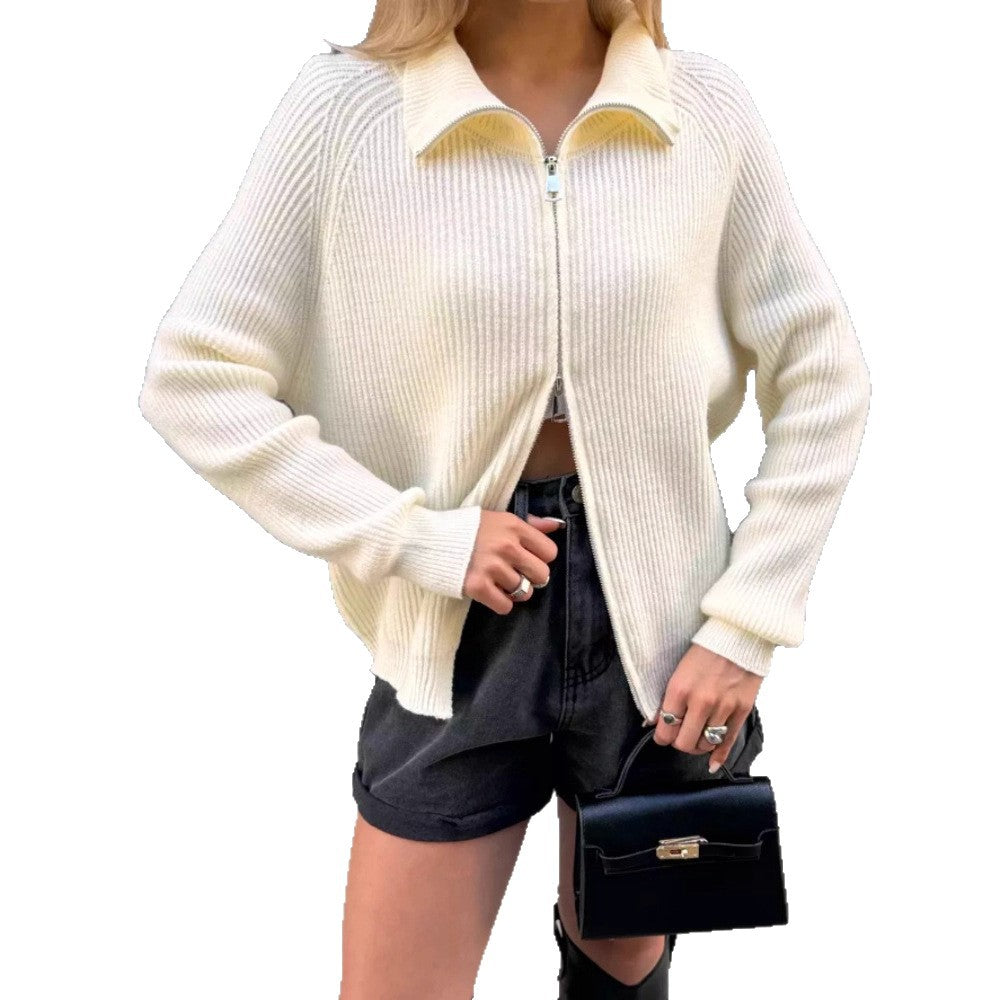 Damen Moderner Strickjacke mit hochwertigem Reißverschluss Echo Archiv