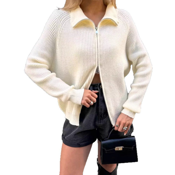 Damen Moderner Strickjacke mit hochwertigem Reißverschluss Echo Archiv
