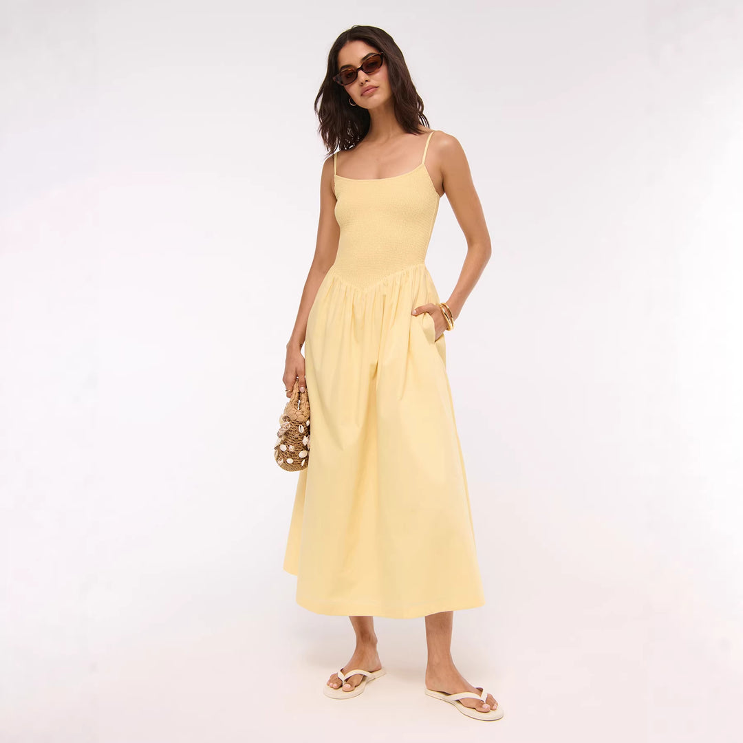 Damen Maxikleid mit floralem Design und elastischem Bund Echo Archiv