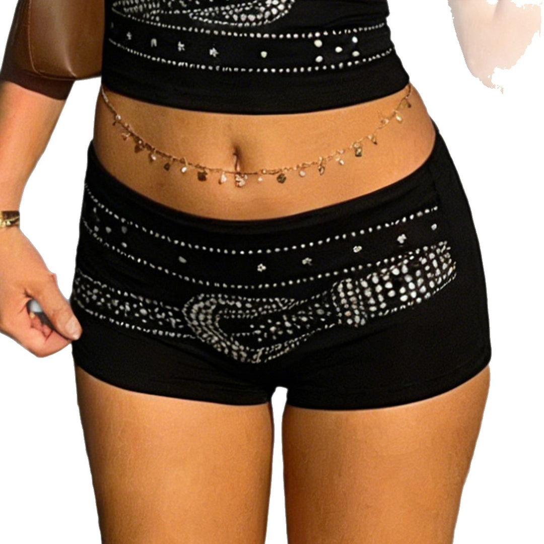 Damen Funkelnde Glitzer-Shorts im sportlichen Design Echo Archiv