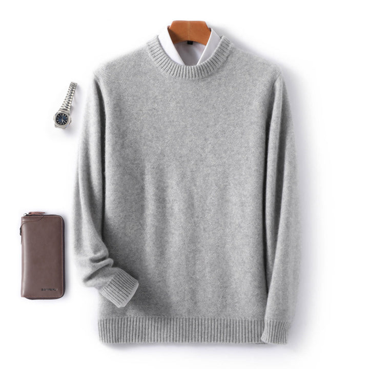 Herren Feiner Rundhals‑Pullover mit dezenter Rautenstruktur aus Kaschmir‑Mix Echoarchiv