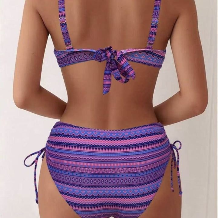 Damen Hochtailliertes Bikini-Set mit verstellbaren Trägern Echo Archiv