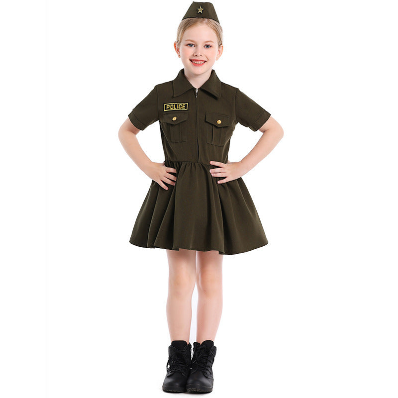 Mädchen Polizei-Kostümkleid mit Rock und Mütze Echo Archiv