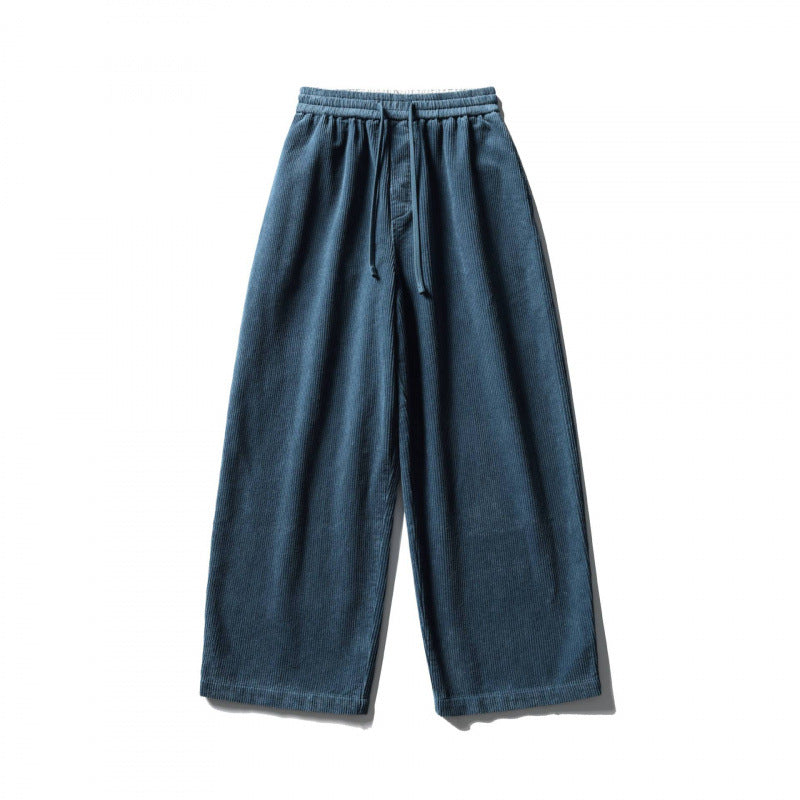 Unisex Weite Cordhose im Relaxed-Fit mit elastischem Bund, Tunnelzug und geradem Bein Echo Archiv