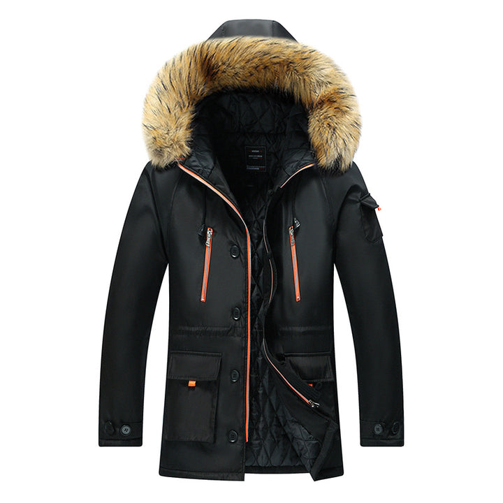 Herren  isolierter Parka mit Kapuze aus Kunstfell und wattierter Thermofütterung Echo Archiv