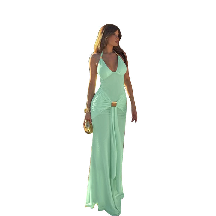 Damen Maxikleid mit raffiniertem Wickeldesign und verführerischem V-Ausschnitt Echo Archiv