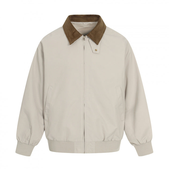 Herren Harrington-Jacke mit Cordkragen, geripptem Saum und dezenter Frontzipper Echo Archiv