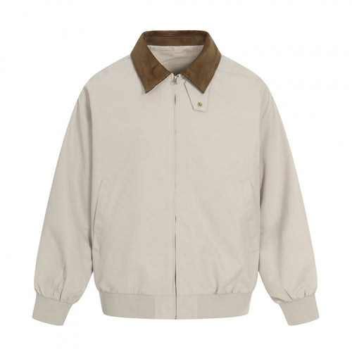 Herren Harrington-Jacke mit Cordkragen, geripptem Saum und dezenter Frontzipper Echo Archiv