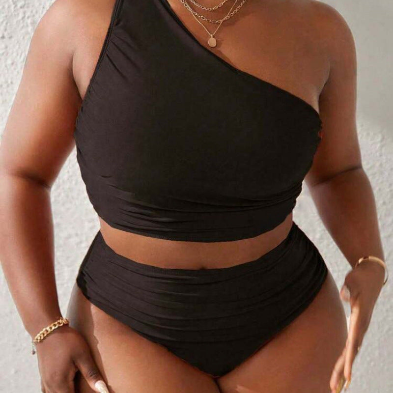 Damen Einseitiger Bikini-Set mit modischem Wickeldetail und hohem Bund Echo Archiv