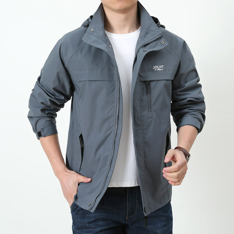 Herren Leichte Kapuzen‑Softshelljacke mit wasserabweisender Oberfläche und Reißverschluss‑Brusttasche – Taviero