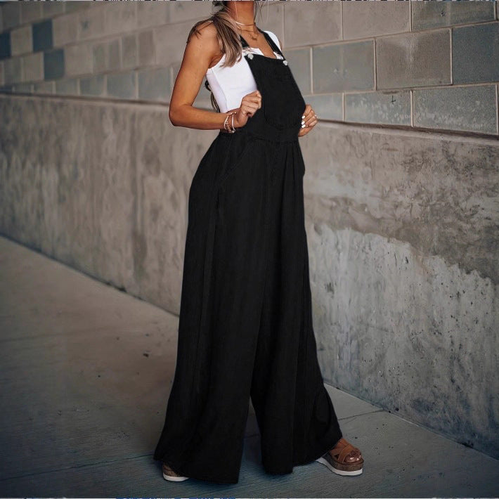 Damen weite Denim-Latzhose im Palazzo-Stil Echo Archiv