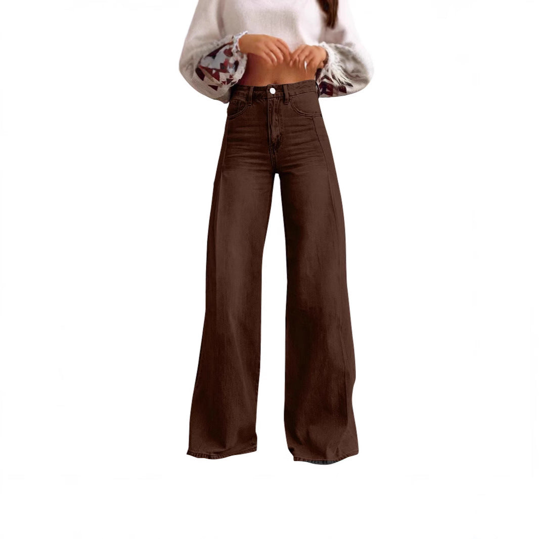 Damen nan hochgeschnittene Schlagjeans mit extra weitem Bein, figurstreckender Passform und dezenter Vintage-Waschung Echo Archiv