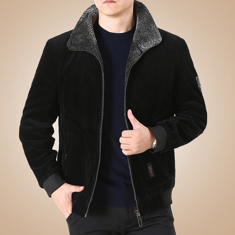 Herren Lässige Cordjacke mit Fleecefutter Echo Archiv