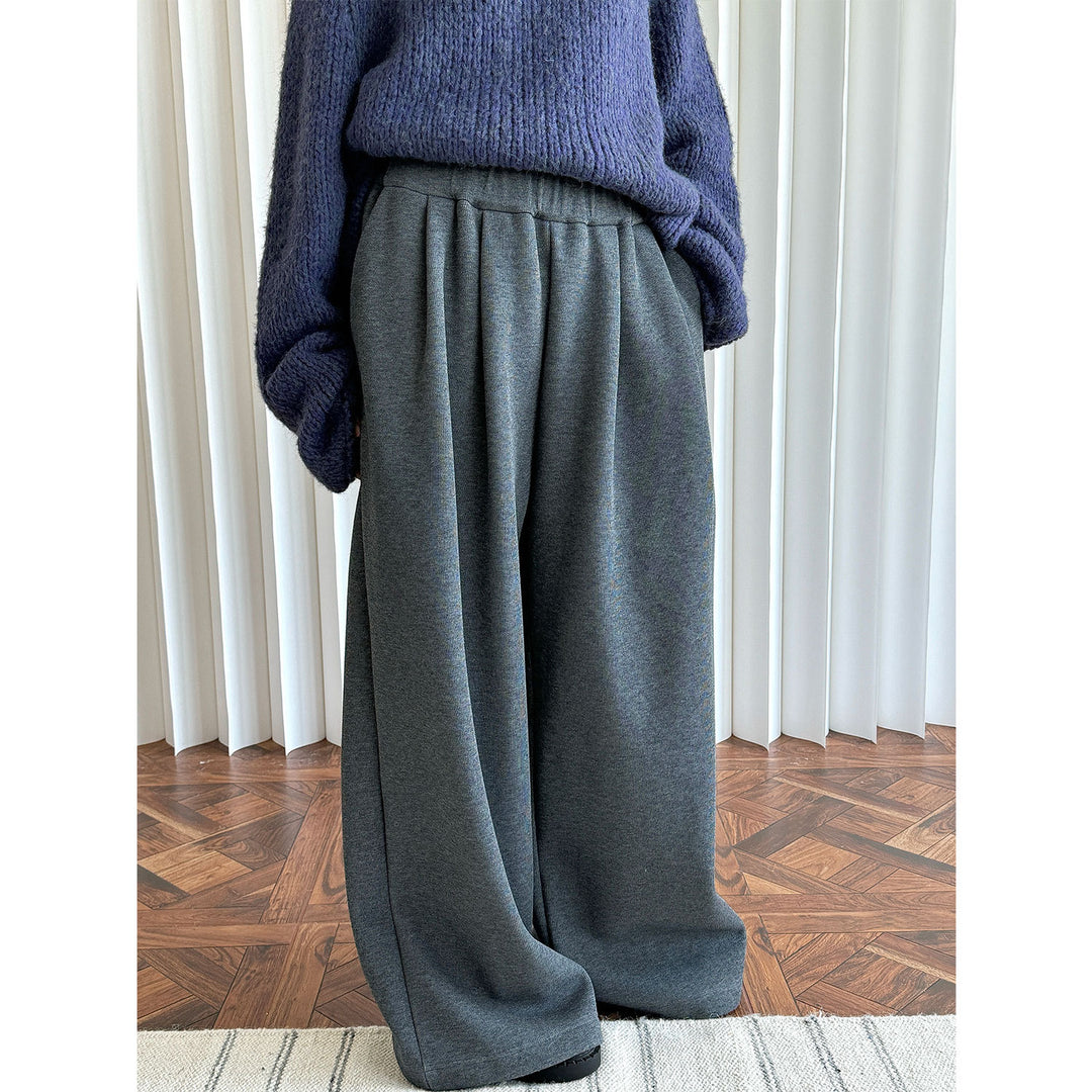 Damen Hochtaillierte Relaxed‑Palazzo‑Hose mit Bundfalten und elastischem Komfortbund Echoarchiv