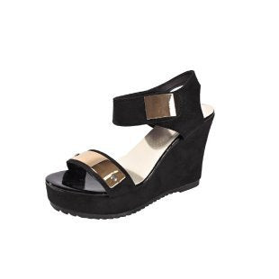 Damen nan Keilabsatz-Sandalette mit Plateau und metallischen Details Echo Archiv