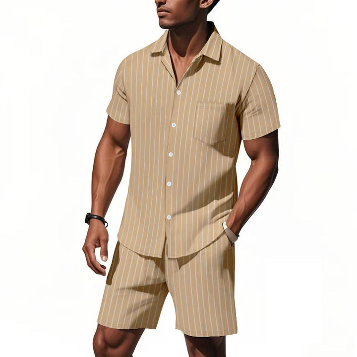 Herren modisches Kurzarmhemd und Shorts Set Echoarchiv