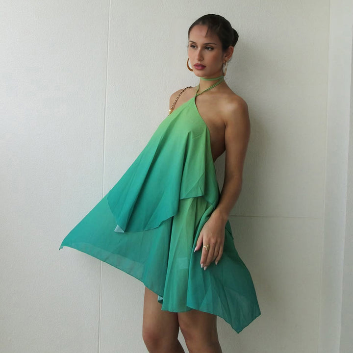 Damen luftiges, asymmetrisches Strandkleid mit Chiffon-Effekt Echo Archiv