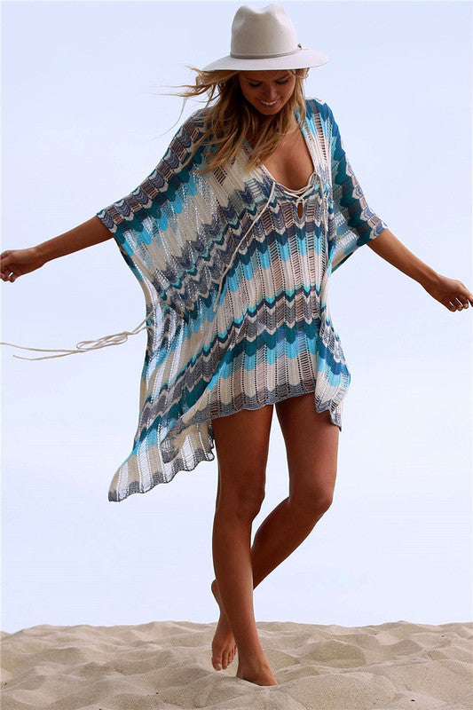 Damen lässiger Beachcover-Up mit flechtartigem Design Echo Archiv