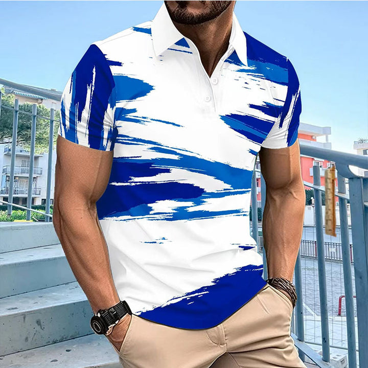 Herren Poloshirt mit modernem Druckdesign und atmungsaktiven Eigenschaften Echoarchiv