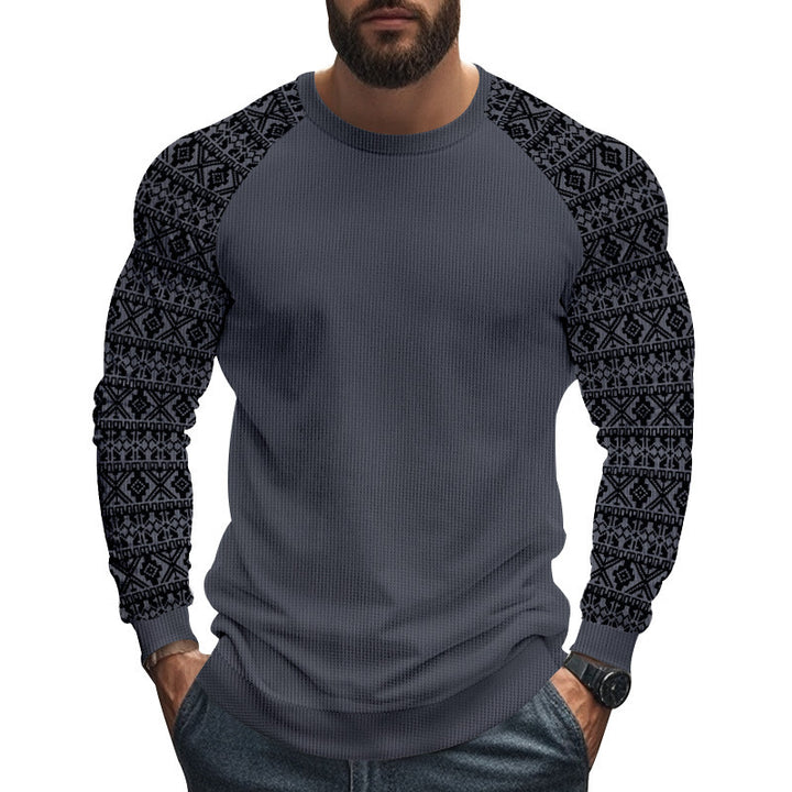 Herren modischer Langarmpullover mit geometrischem Muster Echoarchiv