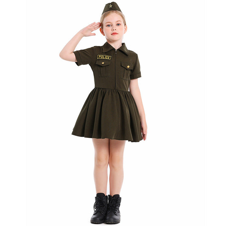 Mädchen Polizei-Kostümkleid mit Rock und Mütze Echo Archiv