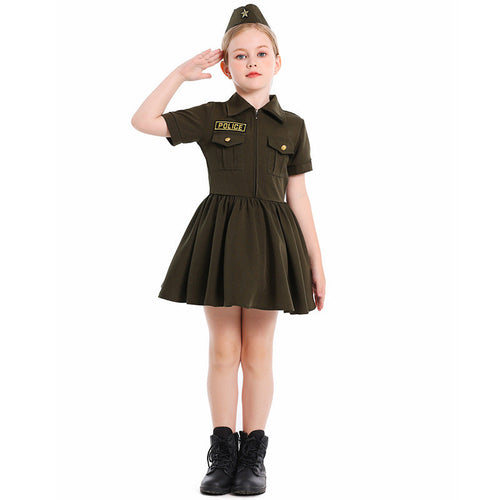 Mädchen Polizei-Kostümkleid mit Rock und Mütze Echo Archiv