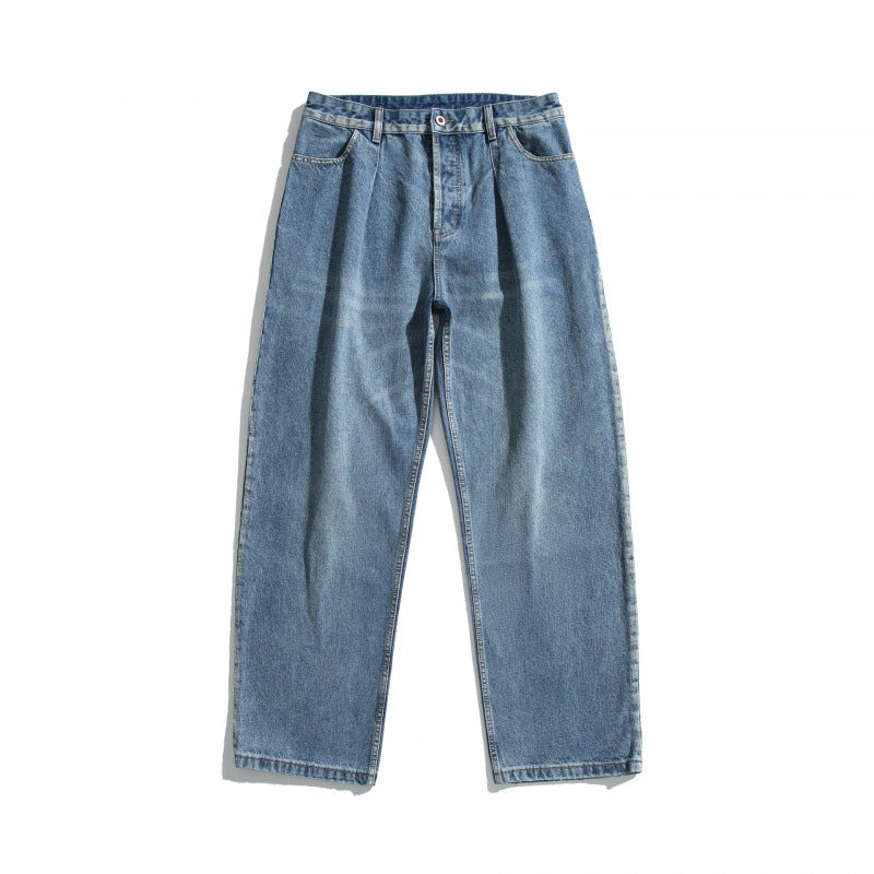 Damen Hochtaillierte Jeans mit Bundfalte, geradem Schnitt und weitem Bein Echo Archiv