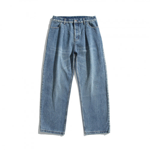 Damen Hochtaillierte Jeans mit Bundfalte, geradem Schnitt und weitem Bein Echo Archiv
