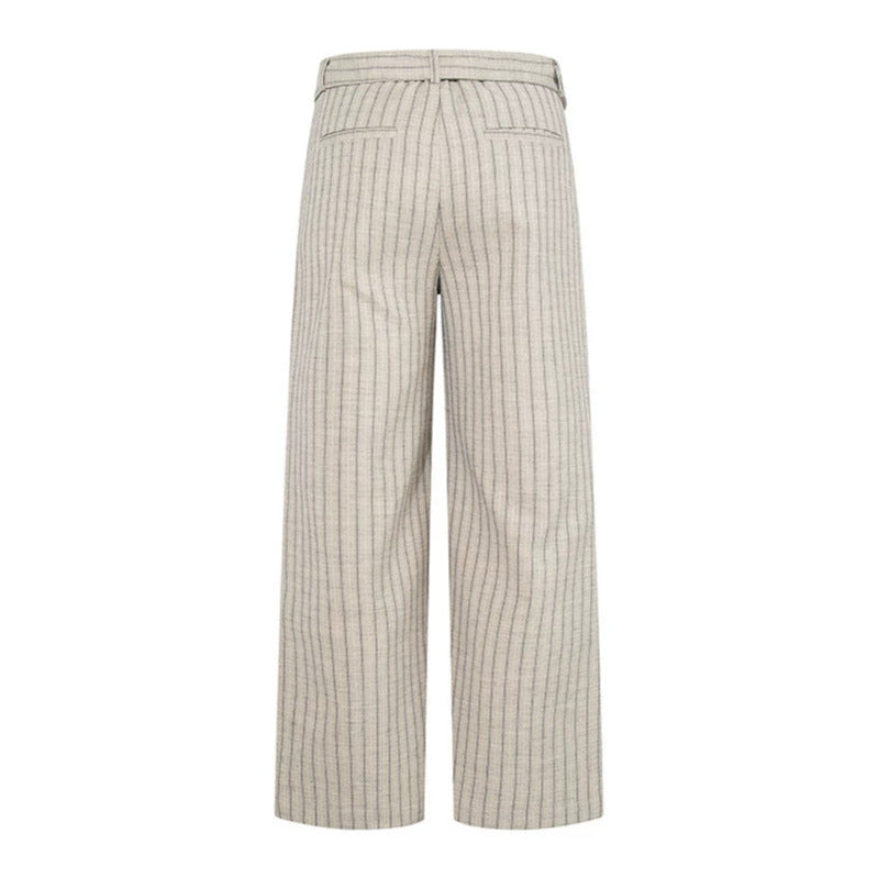Damen Weite Leinen-Mix Culotte-Hose mit Hochbund und D-Ring-Gürtel Echoarchiv