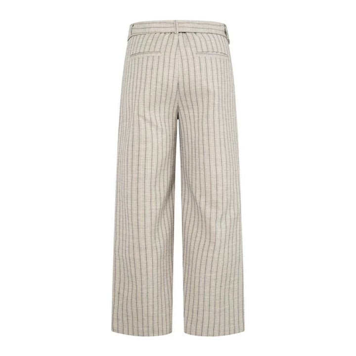 Damen Weite Leinen-Mix Culotte-Hose mit Hochbund und D-Ring-Gürtel Echoarchiv