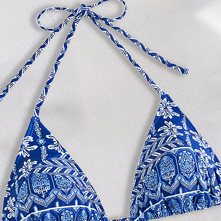 Damen Triangel-Bikini mit verspielt floralem Design und bindbaren Trägern Echo Archiv