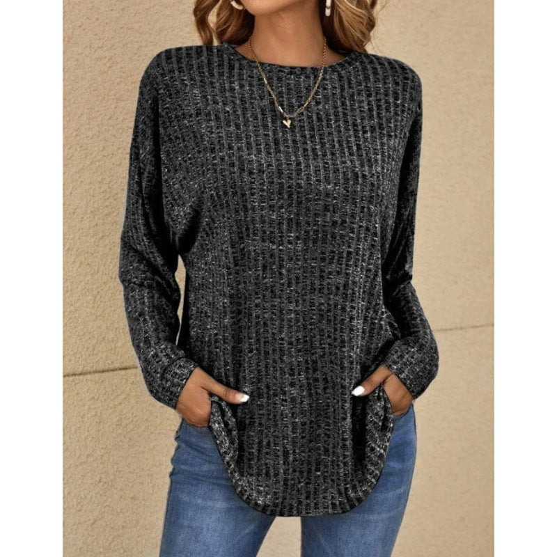 Damen Oversized Struktur-Strickpullover mit Rundhals und Eingrifftaschen Echo Archiv