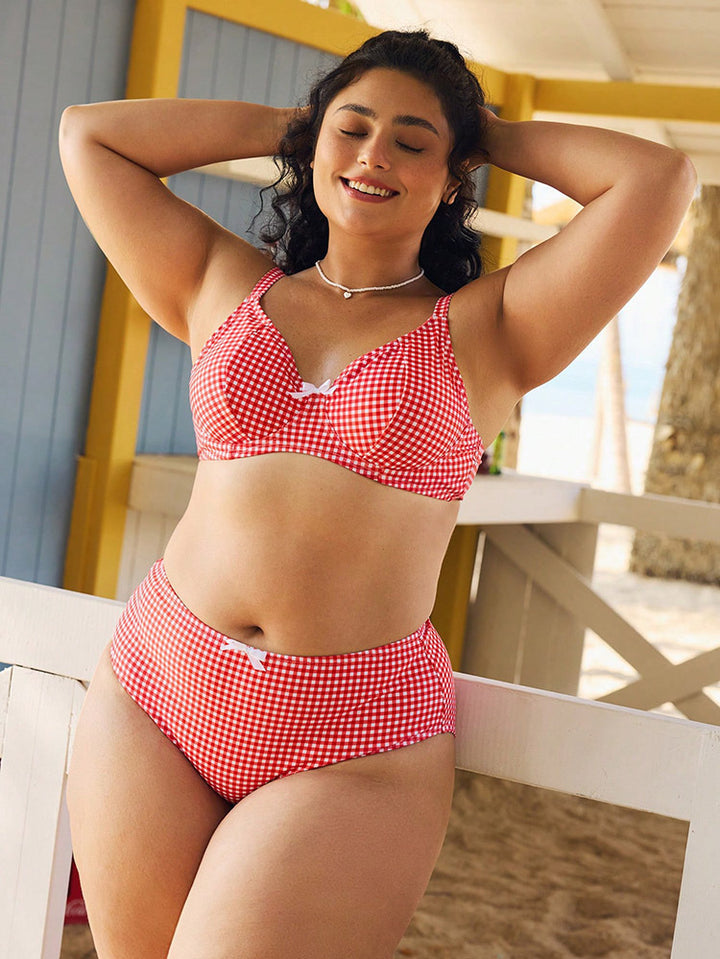 Damen Hochtaillierter Bikini mit gepolstertem Oberteil Echo Archiv