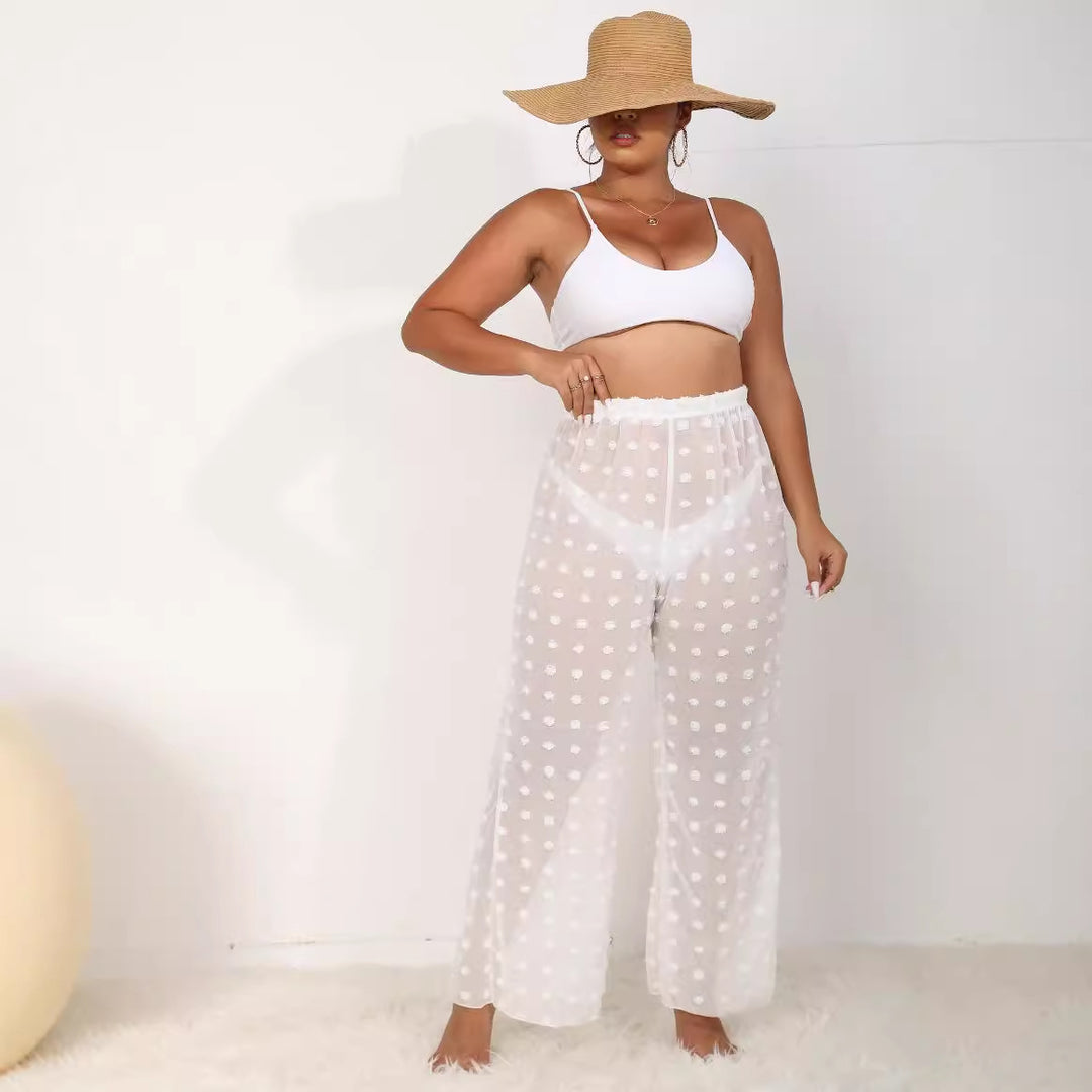 Damen luftige Strandhose mit voluminösen Pompom-Applikationen Echo Archiv