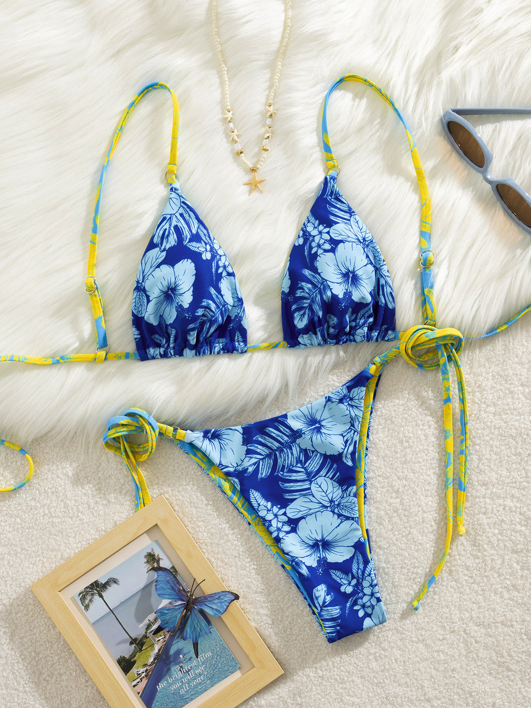 Damen Triangel-Bikini mit floralen Mustern Echo Archiv
