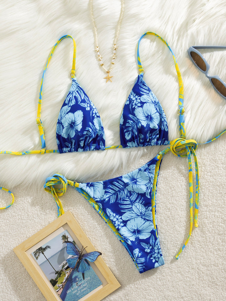 Damen Triangel-Bikini mit floralen Mustern Echo Archiv