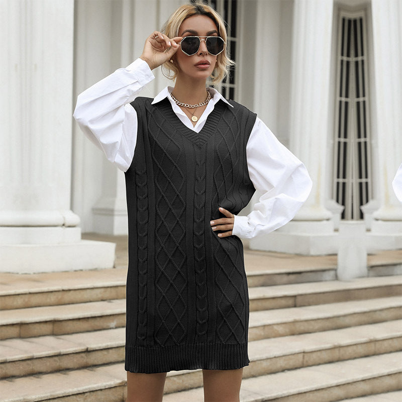 Damen Lässiger Strickpulloverkleid Echo Archiv
