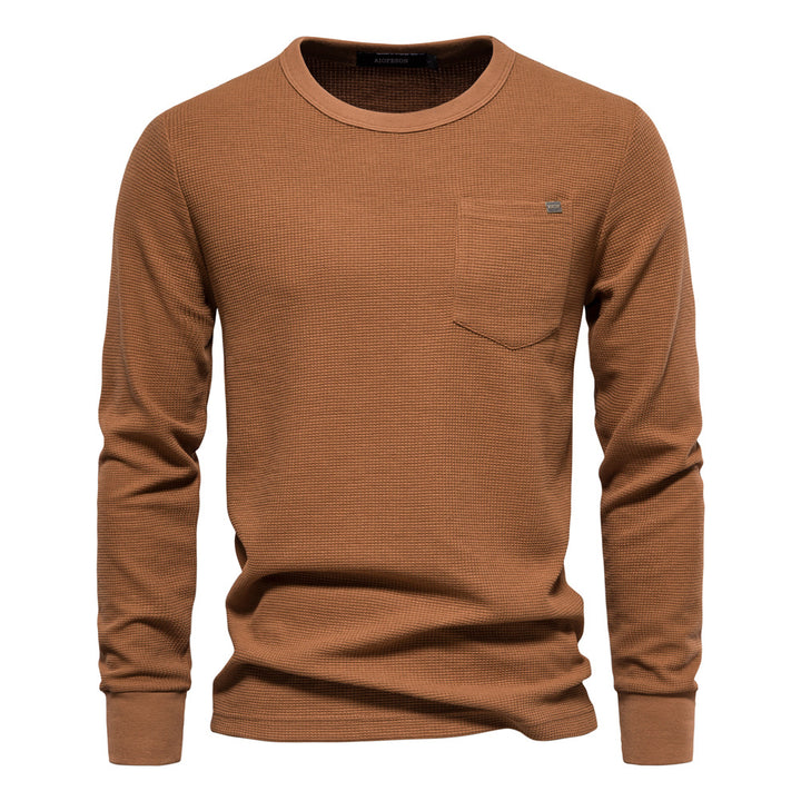 Herren Langarmshirt mit modularem Waffelstruktur und praktischer Brusttasche Echoarchiv