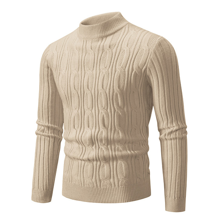 Herren Rollkragenpullover aus hochwertiger Baumwolle mit Zopfmuster Echoarchiv