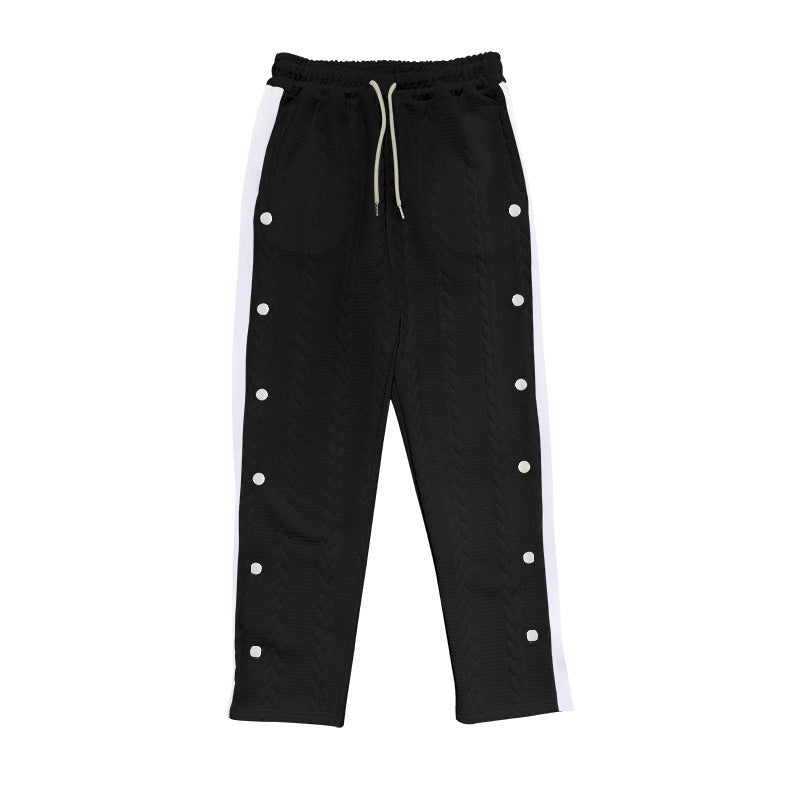 Herren Sportliche Chinohose mit seitlichen Druckknopfdetails und elastischem Bund Echoarchiv