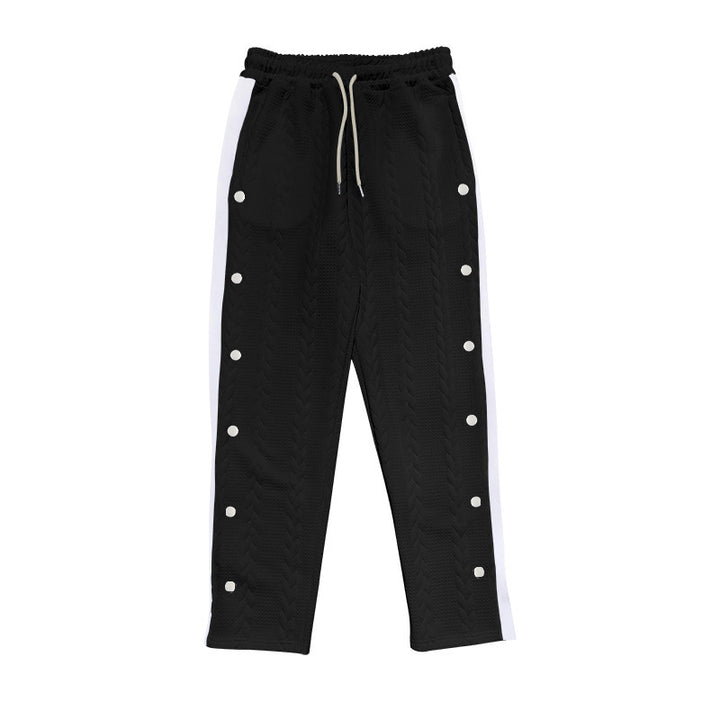 Herren Sportliche Chinohose mit seitlichen Druckknopfdetails und elastischem Bund Echoarchiv