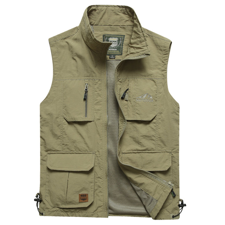 Herren Multifunktionale Outdoor‑Weste mit Mesh‑Futter, Mehrfach‑Taschen und verstellbarem Saum Echo Archiv