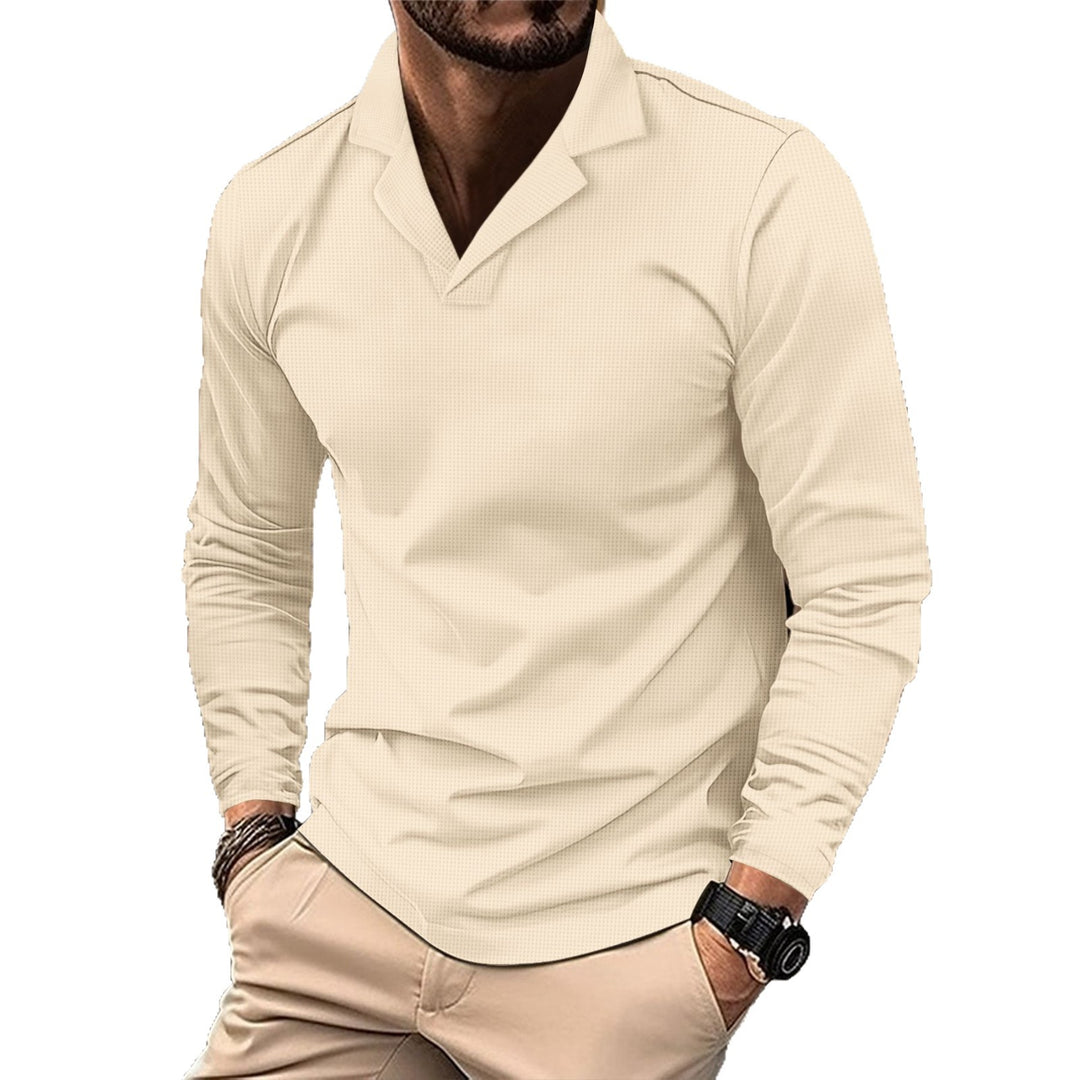 Herren lässiges Langarmshirt mit strukturiertem Design und modernem Stehkragen Echoarchiv