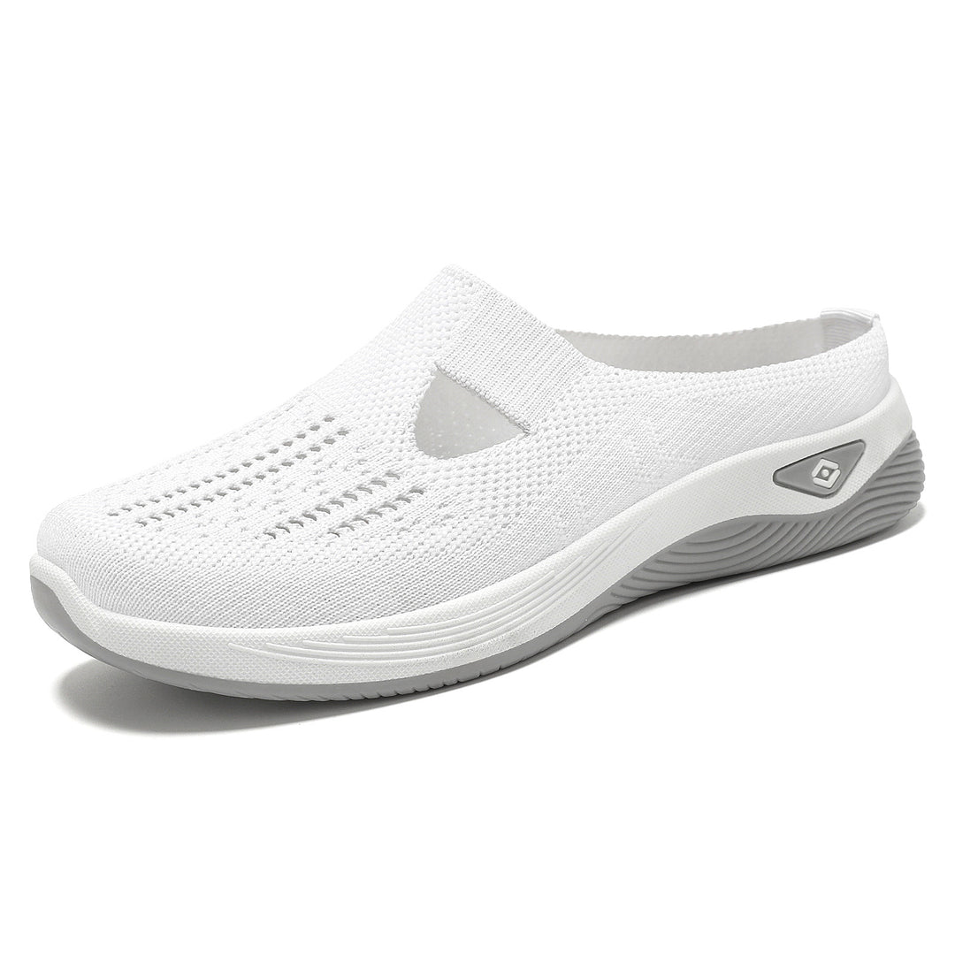 Damen nan atmungsaktive Strick-Slipper Clog mit seitlicher Cut-Out-Öffnung, dämpfender EVA- und PU-Zwischensohle Echo Archiv