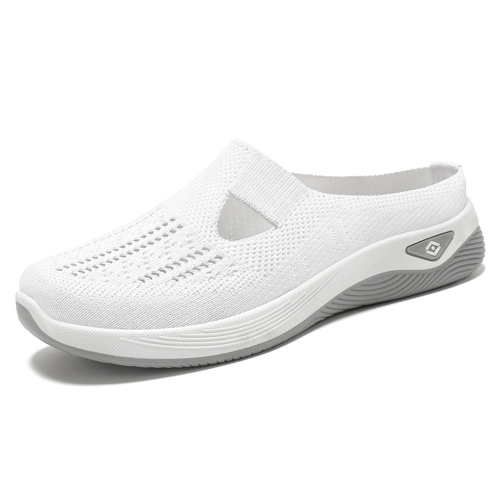 Damen nan atmungsaktive Strick-Slipper Clog mit seitlicher Cut-Out-Öffnung, dämpfender EVA- und PU-Zwischensohle Echo Archiv
