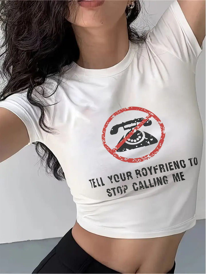 Damen Crop-T-Shirt mit Ihrem kreativen Spruch Echo Archiv