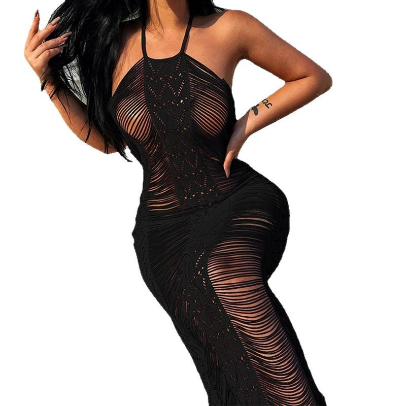 Damen Eleganter transparenter Häkel-Überwurf Echo Archiv